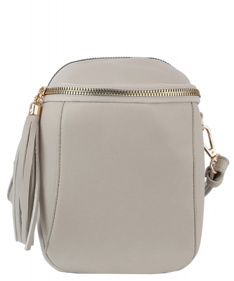 Fashion Tassel Zip Crossbody Bag LD156 GRAY